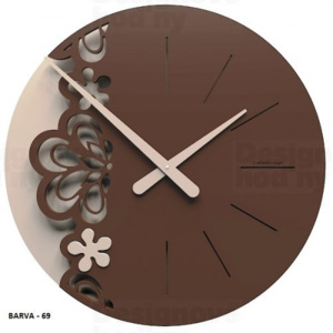 CalleaDesign 56-10-2 Merletto Big čokoládová-69 - ral8017 45cm nástěnné hodiny