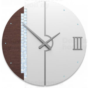CalleaDesign 10-213 Tristan Swarovski wenge 60cm nástěnné hodiny