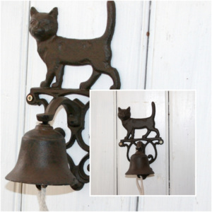 Zvonek s kočkou - litina dek5880