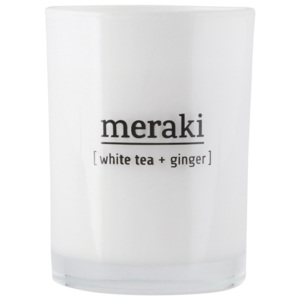 Organická svíčka s vůní bílého čaje a zázvoru Meraki, délka hoření 35 hodin