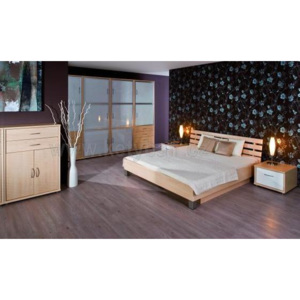 Dřevěná postel Point - bez roštu 200x90 Buk