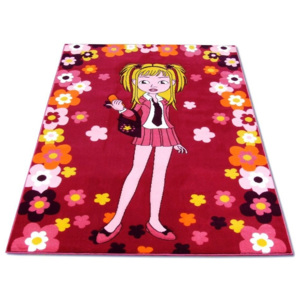 Dětský kusový koberec Dívenka růžový, Velikosti 200x300cm