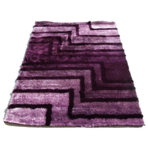 Luxusní kusový koberec viskóza 3D fialový, Velikosti 120x170cm