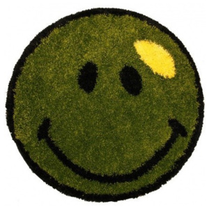 Kusový koberec Shaggy vlas 30 mm Smile zelený, Velikosti 67x67cm