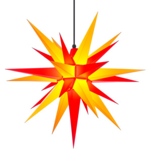 Herrnhutská hvězda A7 - žlutá/ červená, ∅ 70 cm