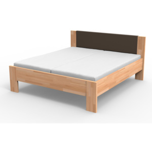 Dřevěná postel Nikoleta čalouněné čelo 220x200 Wenge