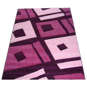 Kusový koberec Čtverečky fialový, Velikosti 80x150cm