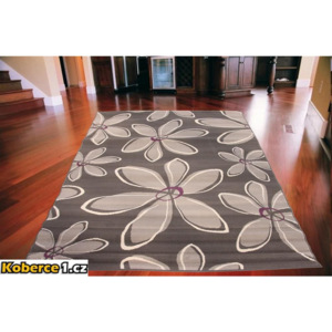 Kusový koberec PP Květy tmavě šedý, Velikosti 120x170cm