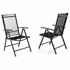 Sada dvou zahradní polohovatelných židlí - černá - OEM D40771