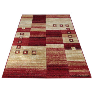 Kusový koberec PP Kostky červený, Velikosti 80x150cm