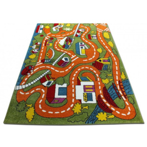 Dětský koberec Silnice zelený, Velikosti 240x330cm