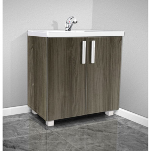 Koupelnová skříňka s umývadlem K22 barva skříňky: javor kanadský 5504, barva dvířek: javor kanadský lamino