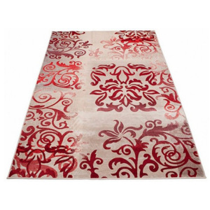 Luxusní kusový koberec Vzor viskóza červený, Velikosti 80x150cm