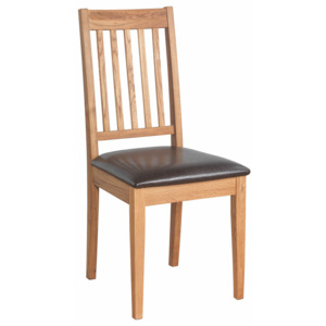 Přírodní dubová židle s černým sedákem Bragi