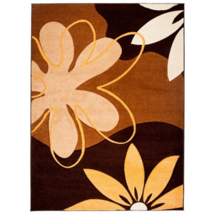 Kusový koberec Květy hnědý, Velikosti 80x150cm