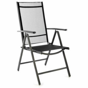 Skládací zahradní hliníková židle - černá - OEM D40753