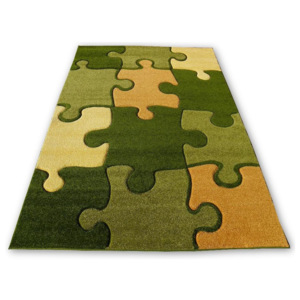Kusový koberec Puzzle zelený, Velikosti 80x150cm