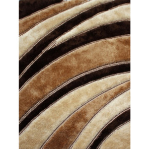 Luxusní kusový koberec Kružnice viskóza 3D krémový, Velikosti 120x170cm