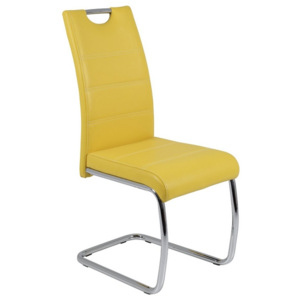 Jídelní židle Flora, žlutá ekokůže