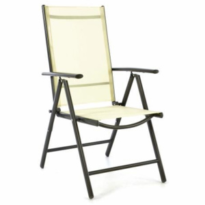 Zahradní polohovatelná židle - krémová - OEM D40784