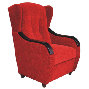 Relaxační křeslo ušák v červené barvě F1051