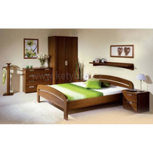 Dřevěná postel Gabriela s oblým čelem 200x90 Buk