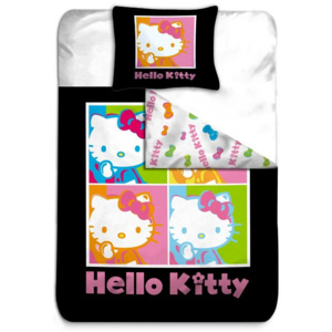 BLGS Povlečení Hello Kitty Pop Art 140/200 1x 140/200, 1x 65/65 100% Bavlna - 130g/m2