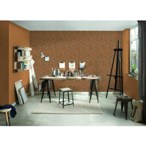 A.S. Création 33548-3 tapety na zeď Simply Decor | 0,53 x 10,05 m | hnědá, oranžová vinylová tapeta na stěnu 335483