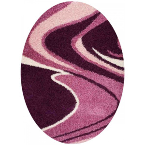 Kusový koberec Shaggy Loca Aldo fialový ovál, Velikosti 80x150cm