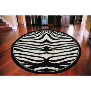 Kusový koberec PP Zebra bíločerný kruh, Velikosti 140x140cm