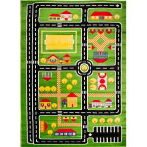 Dětský kusový koberec Plán města 2 zelený, Velikosti 80x150cm