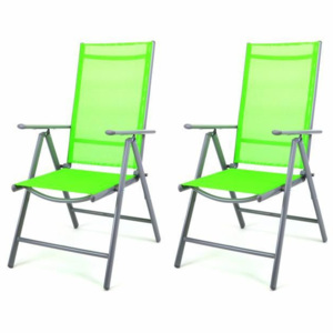 Sada 2 hliníkových skládacích židlí Garth - zelená - OEM D27150