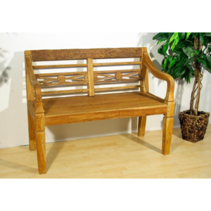 DIVERO dřevěná zahradní lavice pro 2 osoby ve starožitném designu - OEM D02164