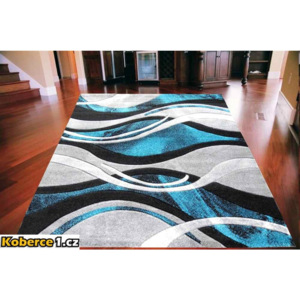 Kusový koberec Fantazie Vlny modrozelený, Velikosti 80x150cm