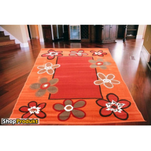 Kusový koberec PP Květy oranžový, Velikosti 80x150cm