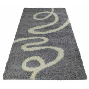 Kusový koberec Shaggy vlas 50 mm Stuha šedý, Velikosti 80x150cm