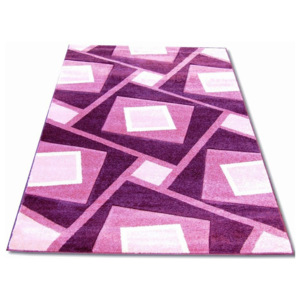 Kusový koberec Čtverce fialový, Velikosti 60x100cm