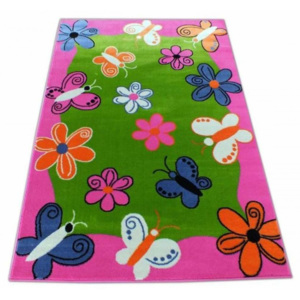 Dětský koberec Motýli růžový, Velikosti 133x190cm