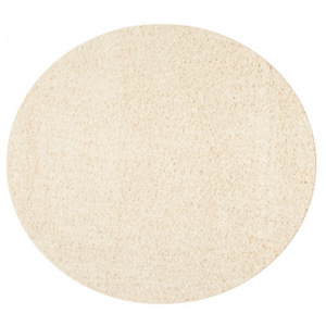 Kusový koberec Shaggy Della bílý kruh, Velikosti 130x130cm