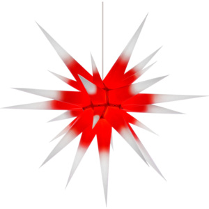 Herrnhutská hvězda i8 - bílá/červený střed, ∅ 80 cm
