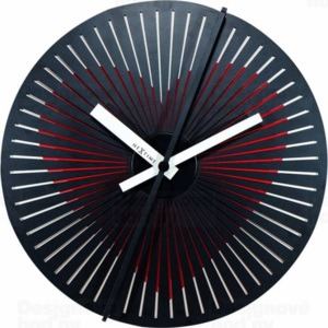NeXtime Pohyblivé designové 3124 Kinegram Heart 30cm nástěnné hodiny