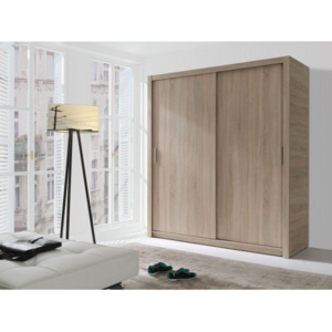 Moderní šatní skříň s posuvnými dveřmi LONDON 180 sonoma