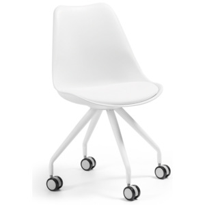 Bílá židle s kolečky La Forma Lars