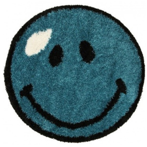 Kusový koberec Shaggy vlas 30 mm Smile modrý, Velikosti 67x67cm