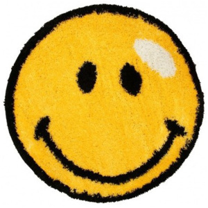 Kusový koberec Shaggy vlas 30 mm Smile žlutý, Velikosti 67x67cm