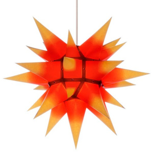 Herrnhutská hvězda i4 - žlutá/červený střed, ∅ 40 cm