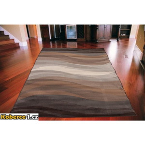 Kusový koberec PP Vlnky hnědý, Velikosti 140x200cm