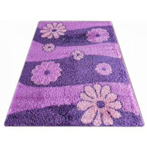 Kusový koberec Shaggy vlas 50 mm Helios fialový, Velikosti 200x290cm