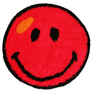 Kusový koberec Shaggy vlas 30 mm Smile červený, Velikosti 67x67cm