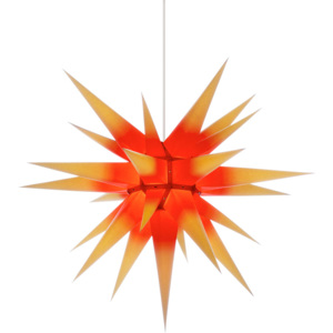 Herrnhutská hvězda i7 - žlutá/červený střed, ∅ 70 cm